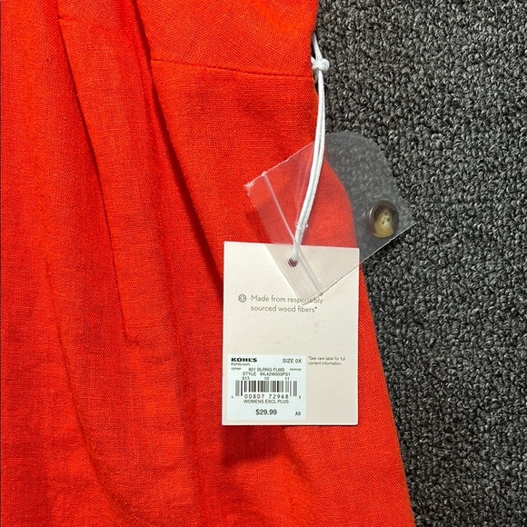 LC Lauren Orange Red High Low Hem Square Neck Tank Top, Plus 0X - Picture 3 of 7